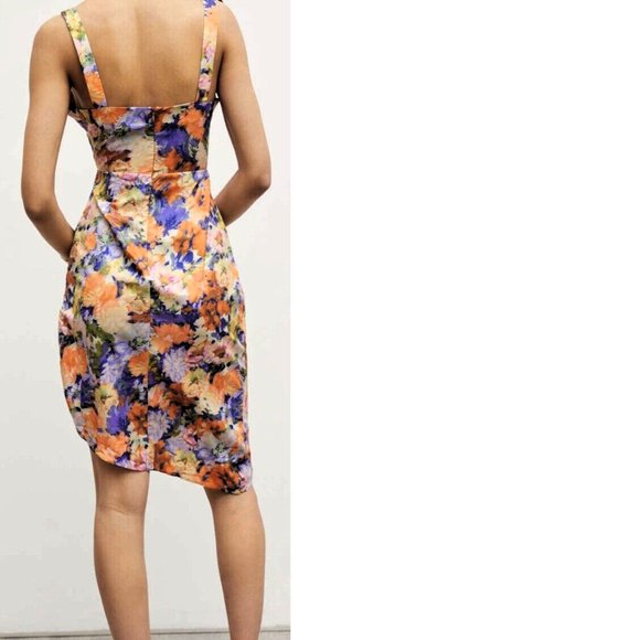 Cider Floral Sweetheart Event Asymmetric Dress - Picture 6 of 11